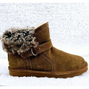 BEARPAW Koko Hickory Suede Faux Fur Winter Bootie Size 9 Medium  New No Box
